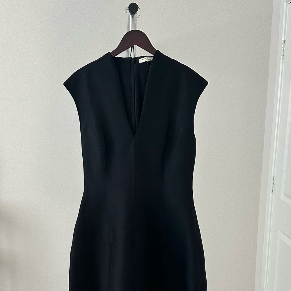 Halston Heritage Elegant Black Midi Dress